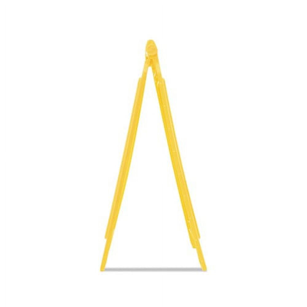 Collapsible Multilingual "Caution" Industrial Sign for Office/Restroom/Restaurant/School/Business/Hospital/Distribution Facility, 2-Sided, 26 Inch, Yellow (FG611200YEL)