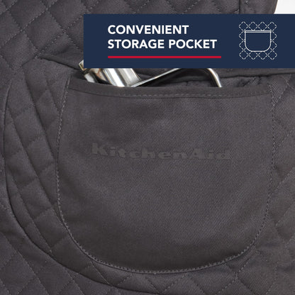 KITCHENAID Fitted Tilt-Head Solid Stand Mixer Cover with Storage Pocket, Quilted 100% Cotton, Milkshake, 14.4"x18"x10"