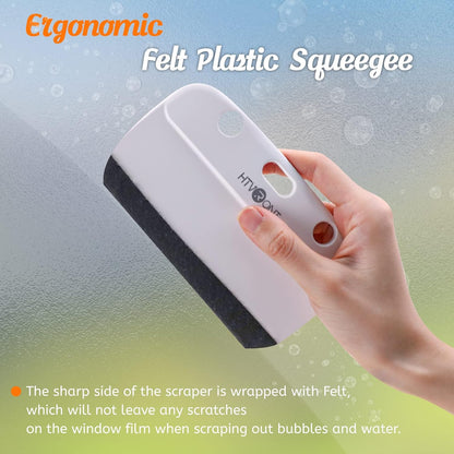 Window Film Kit - 4 Pcs Window Privacy Film Installation Tools, Easy to Apply Glass & Car Windows Tint Kit, Includes Felt Squeegee, Detachable Knife & 1 Extra Blade, 100ML Spray Bottle