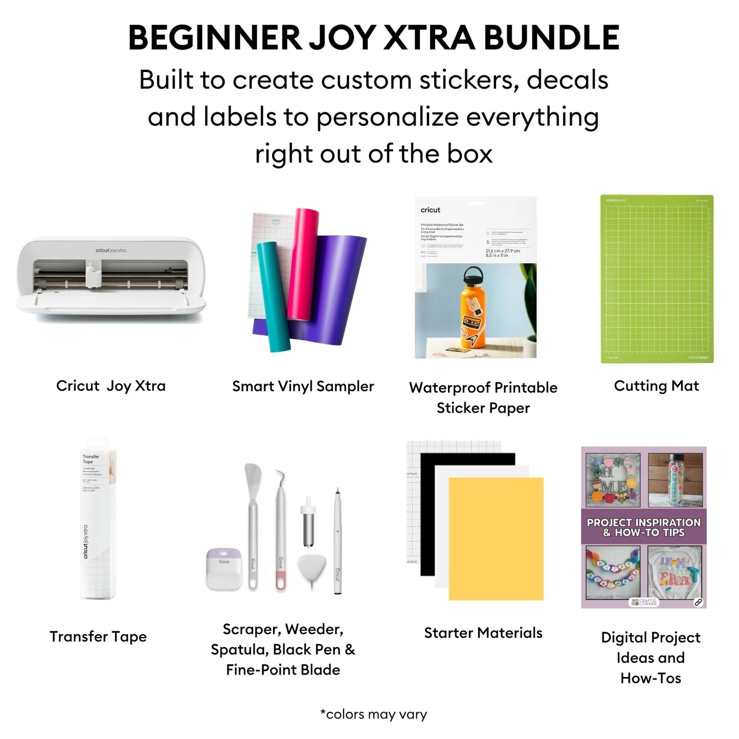 Cricut Joy Xtra Sticker and Vinyl Starter Bundle Set