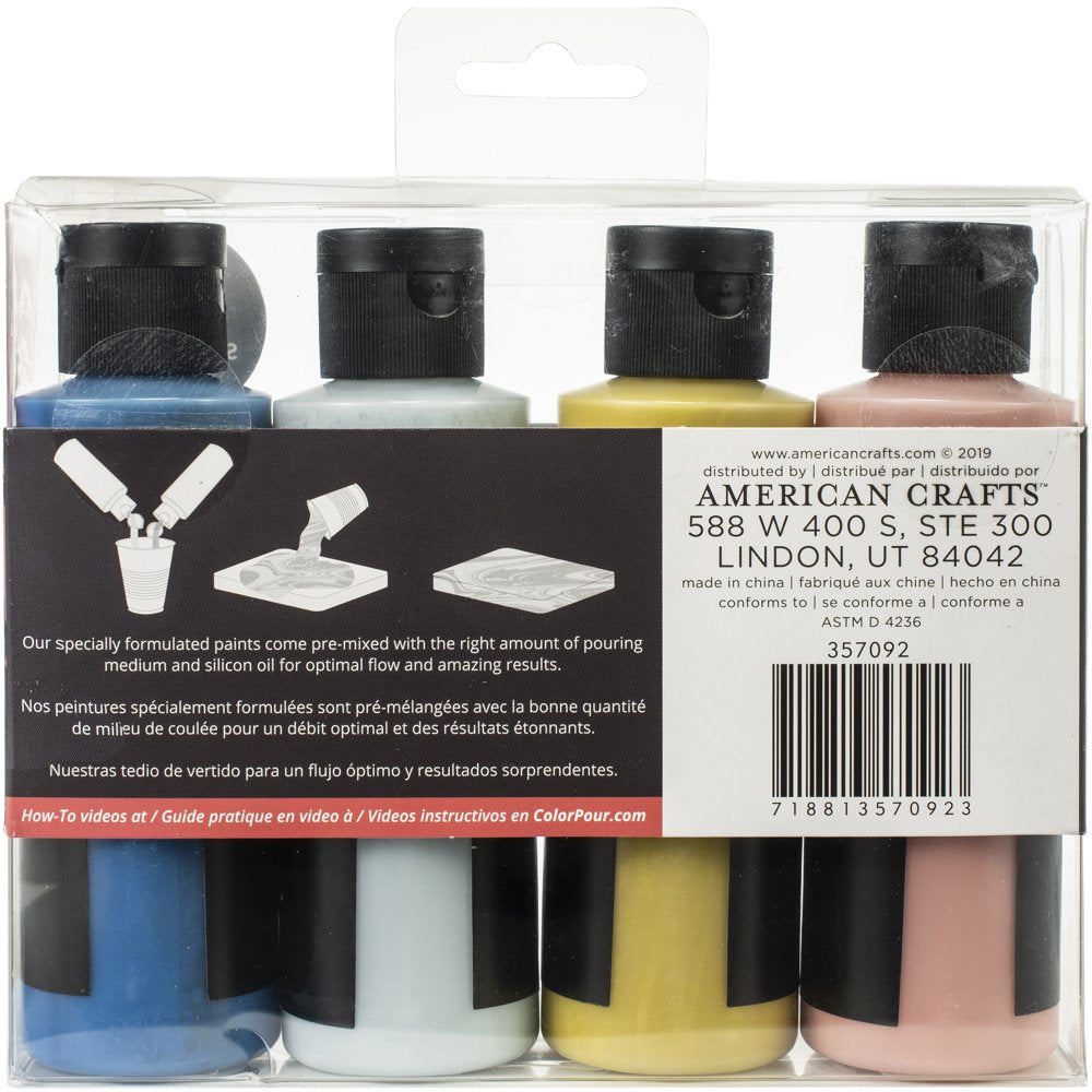 Color Pour Magic Pre-Mixed Paint Kit 4/Pkg-Nostalgia