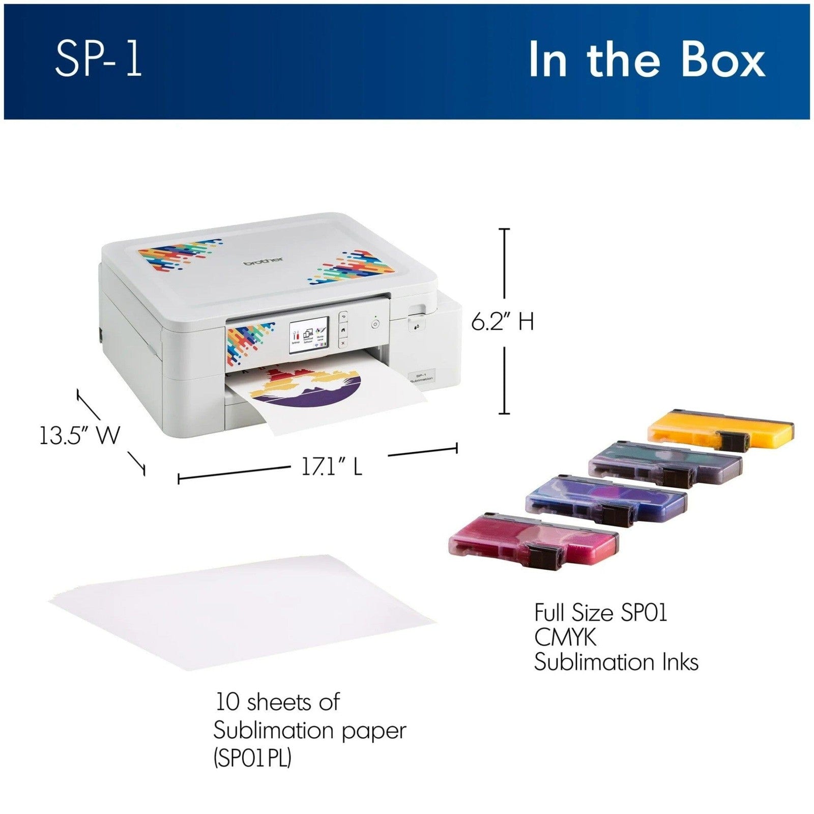 Brother SP-1 Sublimation Printer Bundle with 8-In-1 Heat Press