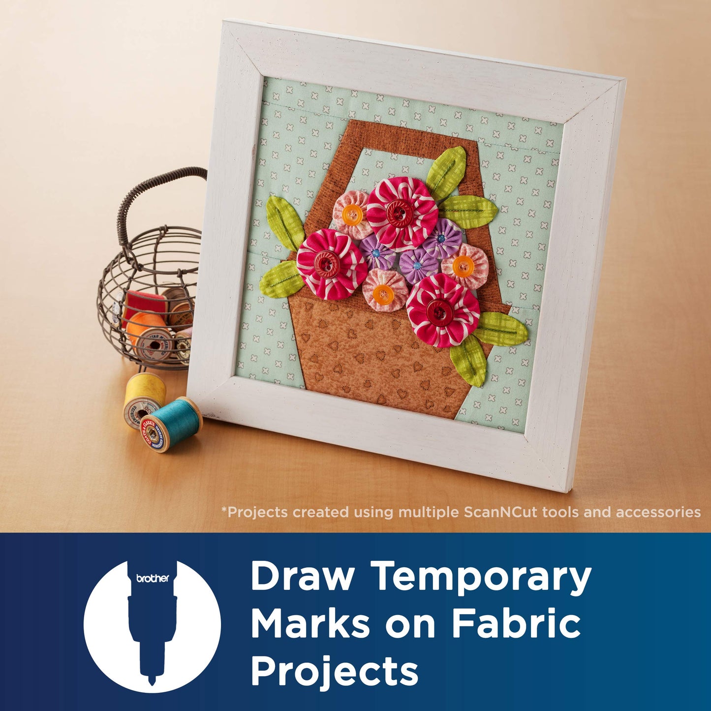 Brother ScanNCut Pen Set CAPEN1, 6-Piece Color Permanent Ink Markers for Drawing and Writing, Includes Red, Pink, Brown, Black, Blue and Green