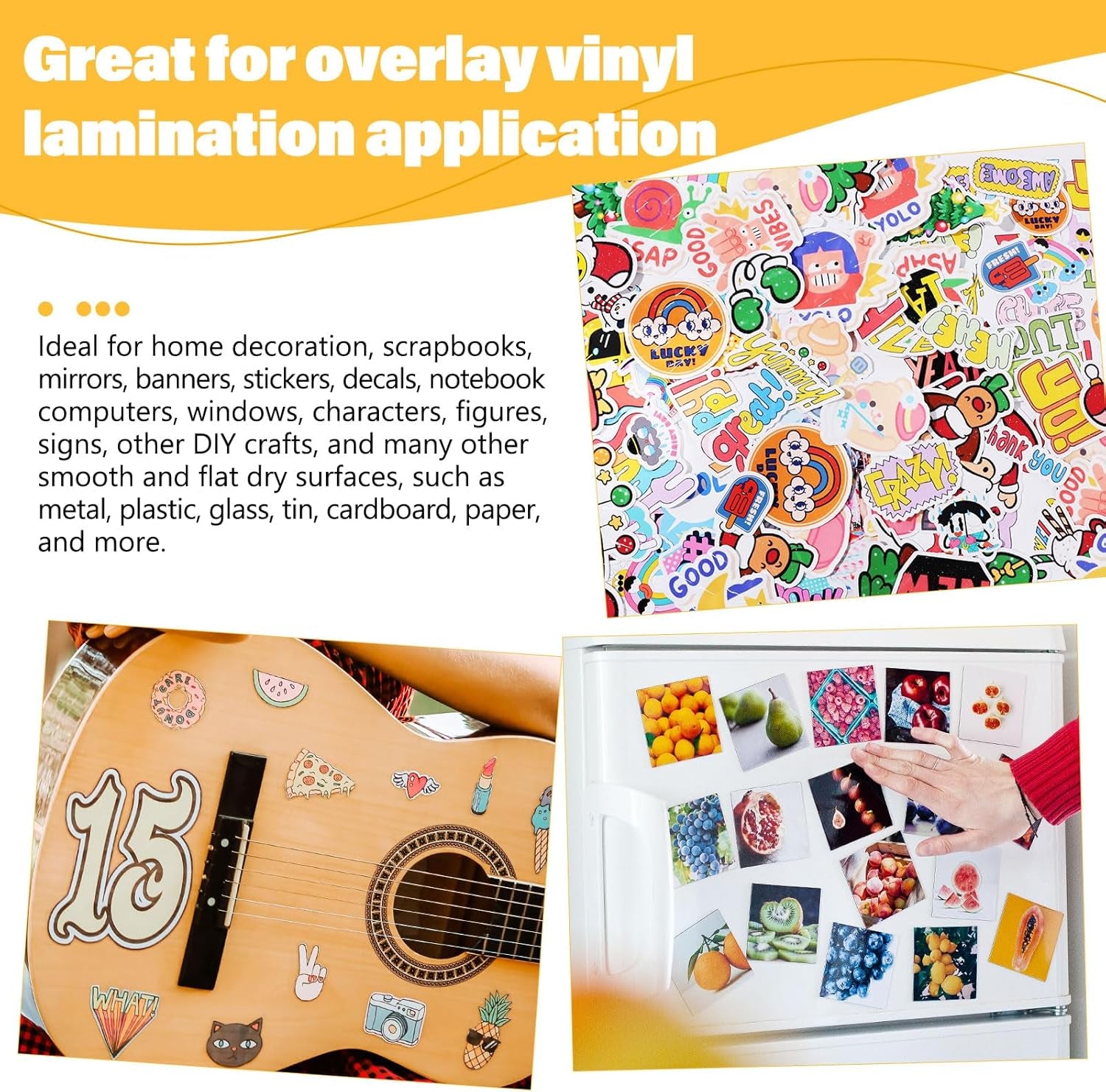 Laminating Sheets Clear Vinyl Laminate Sheets Sticker Paper for Inkjet Printer Printable Vinyl Stickers, Photo Paper 8.26" X 11.69" A4 28 Sheets (3D Cat Eye, Glitter, Glossy, Matte)