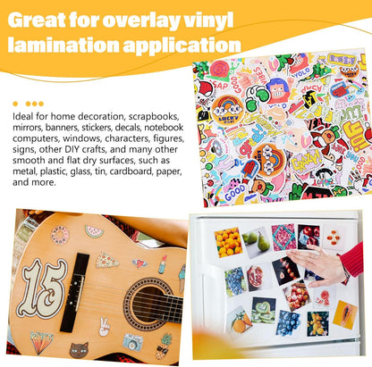 Laminating Sheets Clear Vinyl Laminate Sheets Sticker Paper for Inkjet Printer Printable Vinyl Stickers, Photo Paper 8.26" X 11.69" A4 28 Sheets (3D Cat Eye, Glitter, Glossy, Matte)