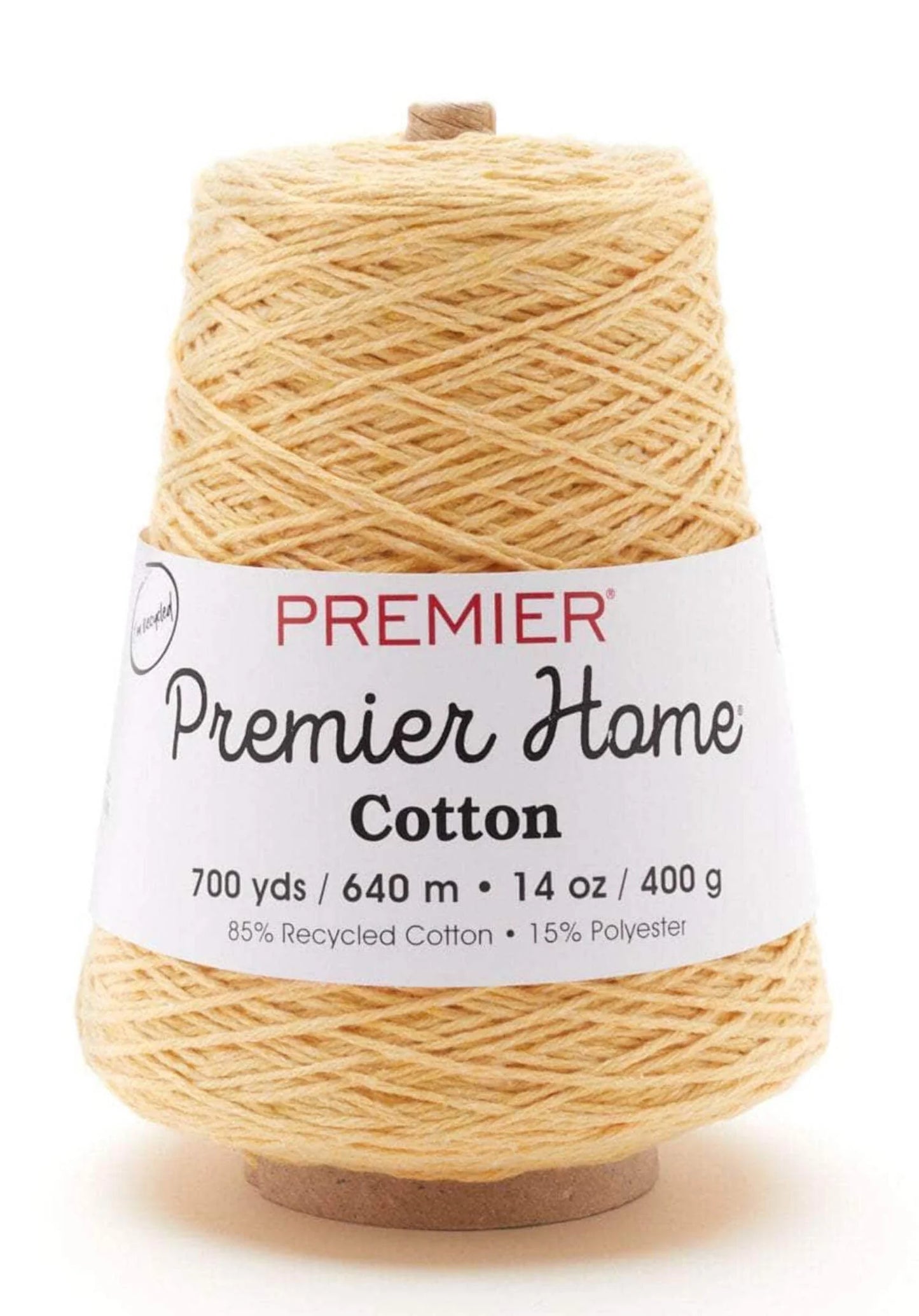 Premier Home Cotton Solid Cone Yarn, Ideal Knitting and Crochet Supplies, Made of Recycled Cotton and Polyester, White