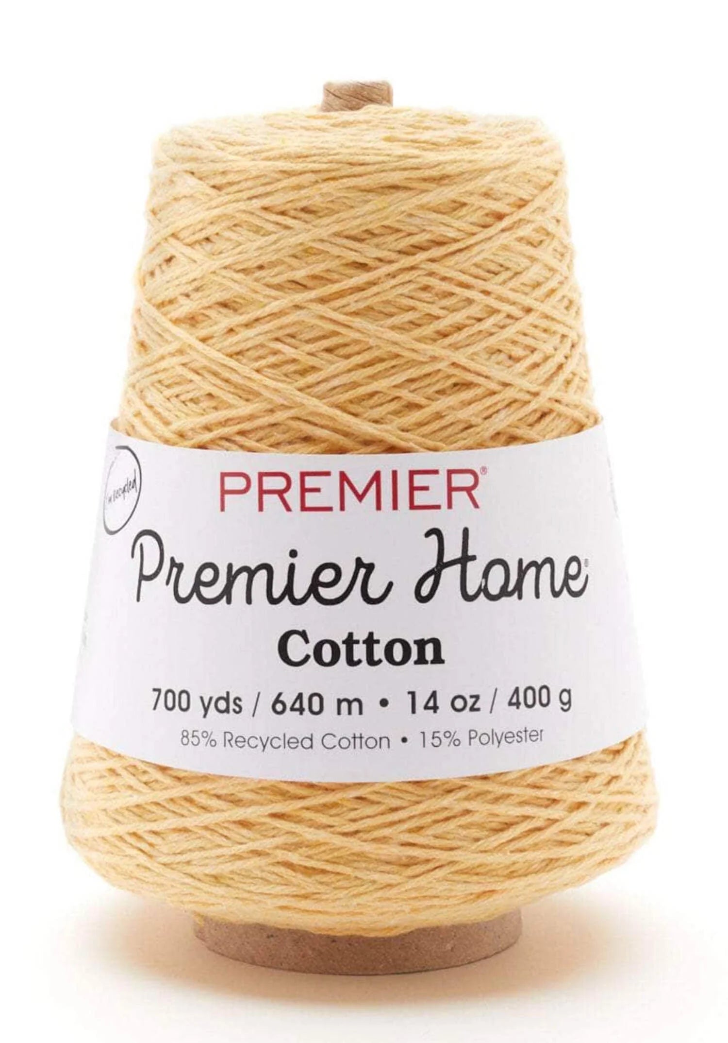 Premier Home Cotton Solid Cone Yarn, Ideal Knitting and Crochet Supplies, Made of Recycled Cotton and Polyester, White