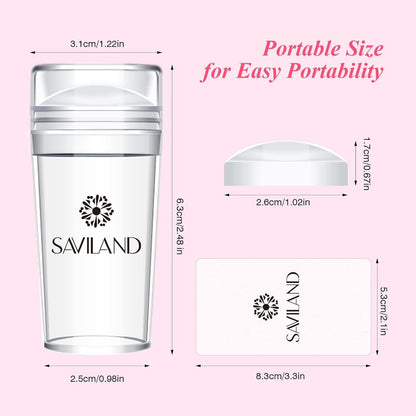 Saviland French Manicure Kit: French Tip Nail Stamp with White Gel Nail Polish Set, Jelly Silicone Nail Stamper Nail Stamper Kit for French Nails Home DIY Nail Salon