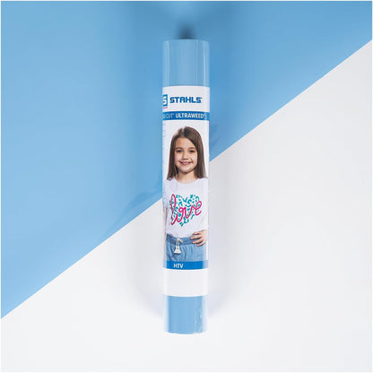 Stahls' HTV Heat Transfer Vinyl Cad-Cut Ultraweed 11.8" Width, Works with Professional and Craft Cutters. Easy to Cut, Easy to Weed. (Light Blue, 6FT Roll)