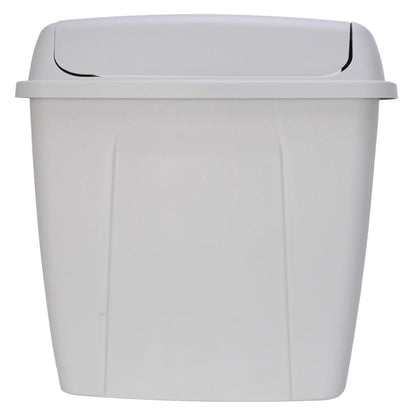 13 Gallon Trash Can, Plastic Swing Top Kitchen Trash Can, Gray