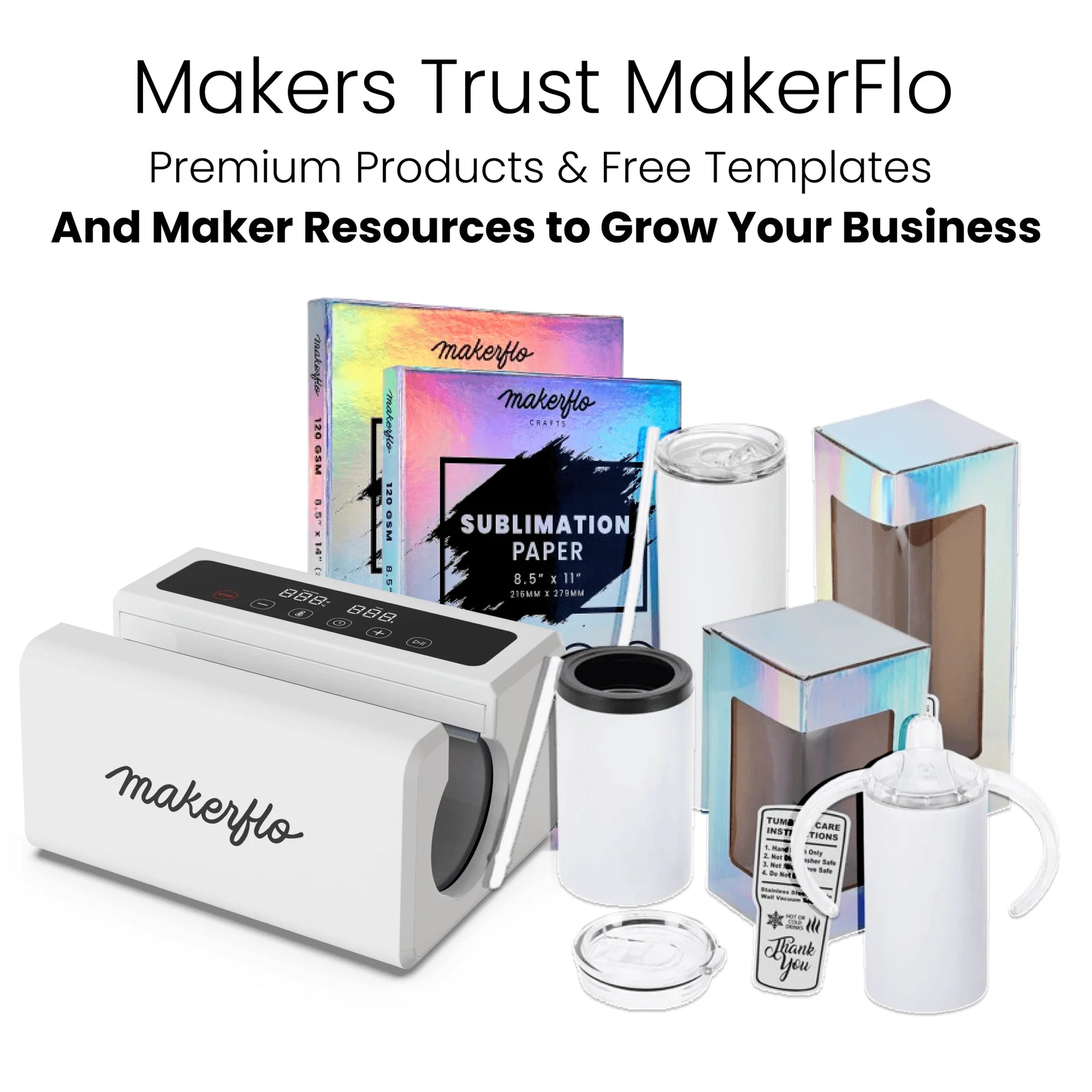 Makerflo Automatic Tumbler Heat Press Machine – Auto Heat Press for Sublimation Tumblers, Mugs & Cups – Fast Heating Smart Mug Press with Even Heat Distribution – Heat Press for Tumblers & Drinkware