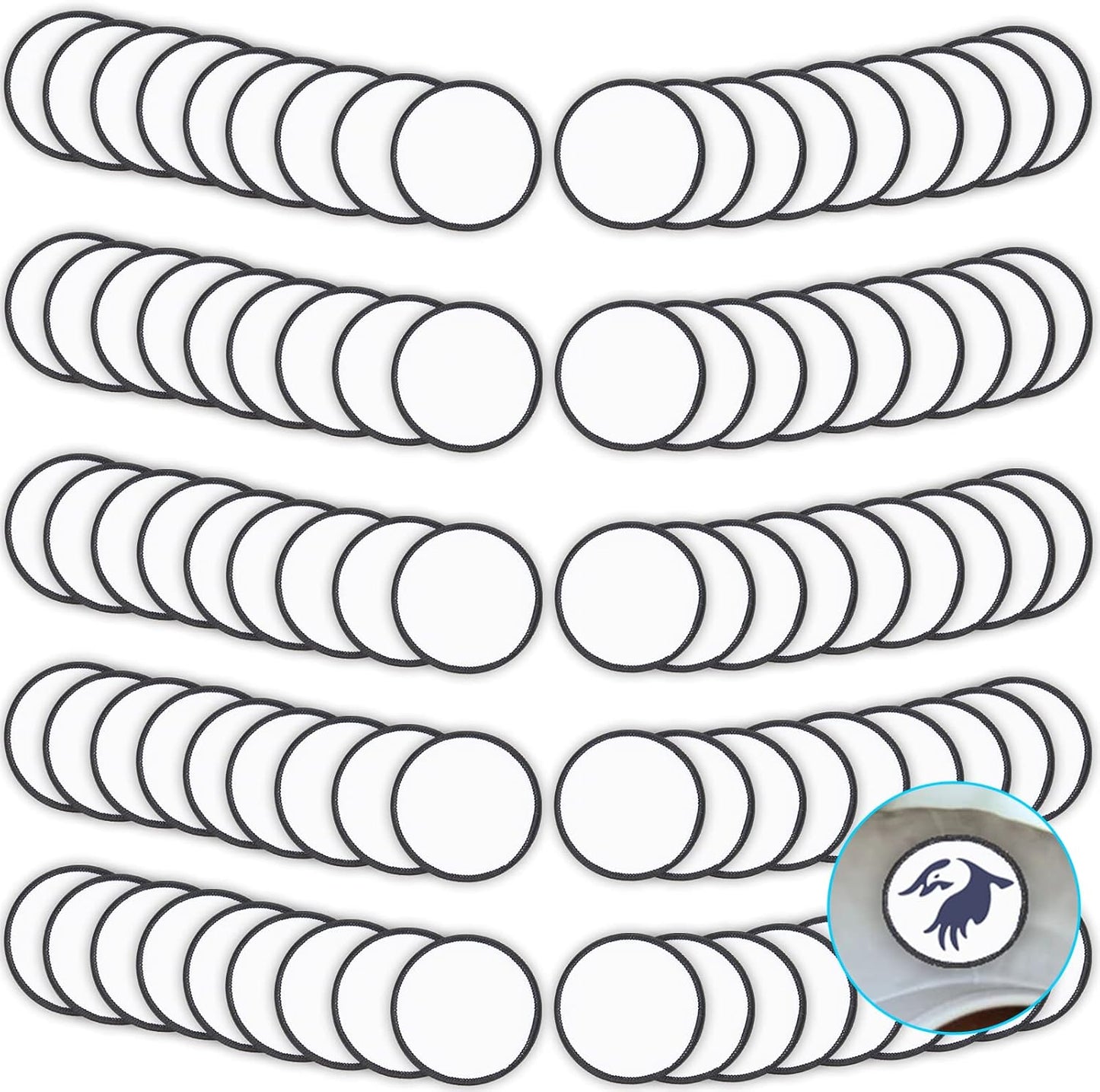 Sublimation Patches - Iron on Blank Patches for DIY Crafts Hats Caps Backpack Uniforms (Round / 90Pcs)