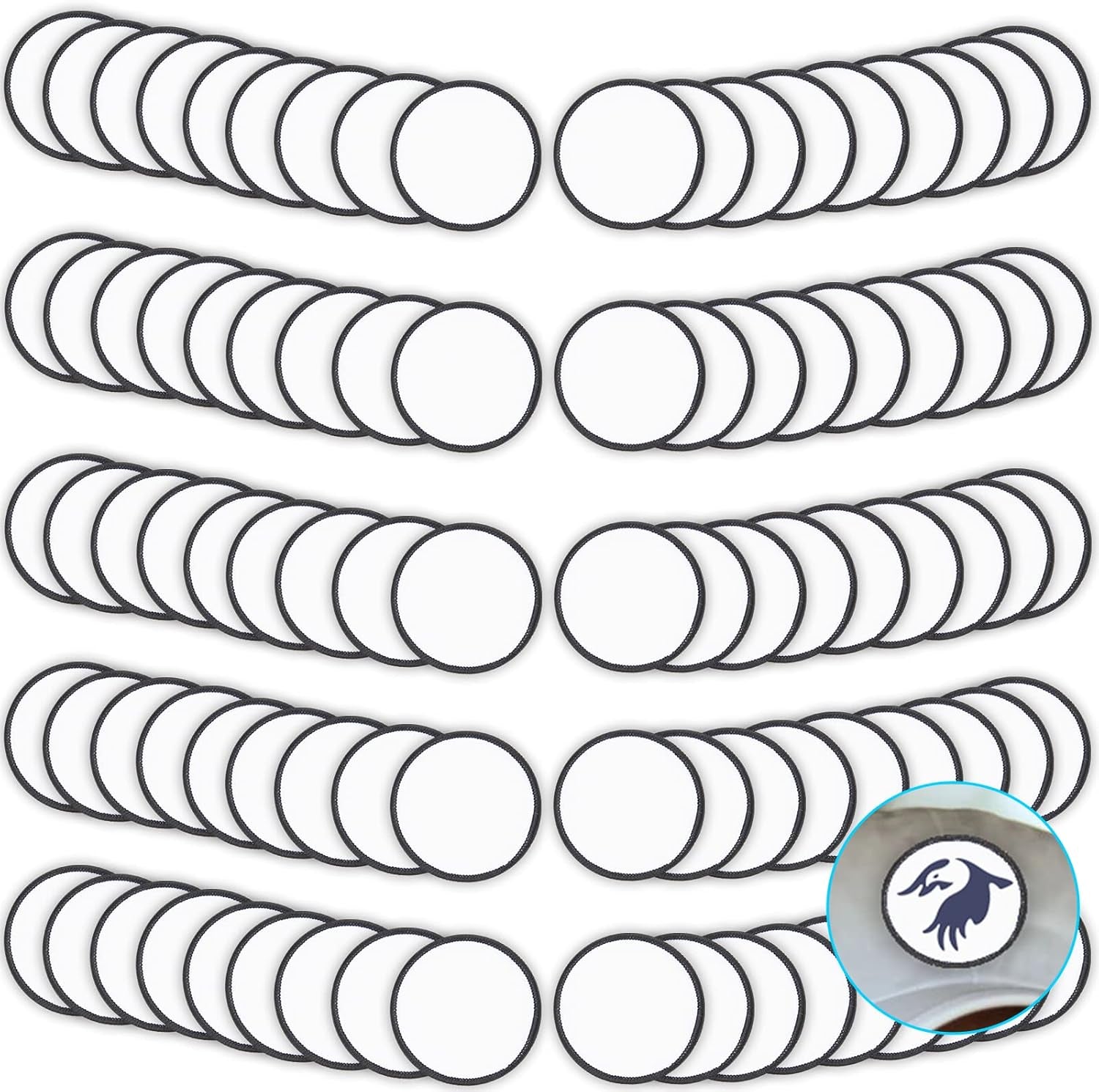 Sublimation Patches - Iron on Blank Patches for DIY Crafts Hats Caps Backpack Uniforms (Round / 90Pcs)