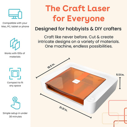 Glowforge Spark Laser Engraver Machine with the Craft Laser Filter and Proofgrade Essentials Bundle