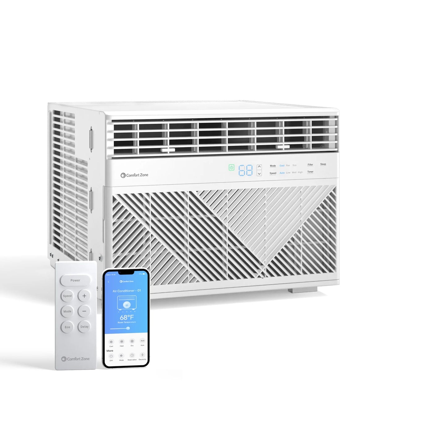 10,000 BTU Window Mounted Air Conditioner with Remote Control, Wi-Fi
