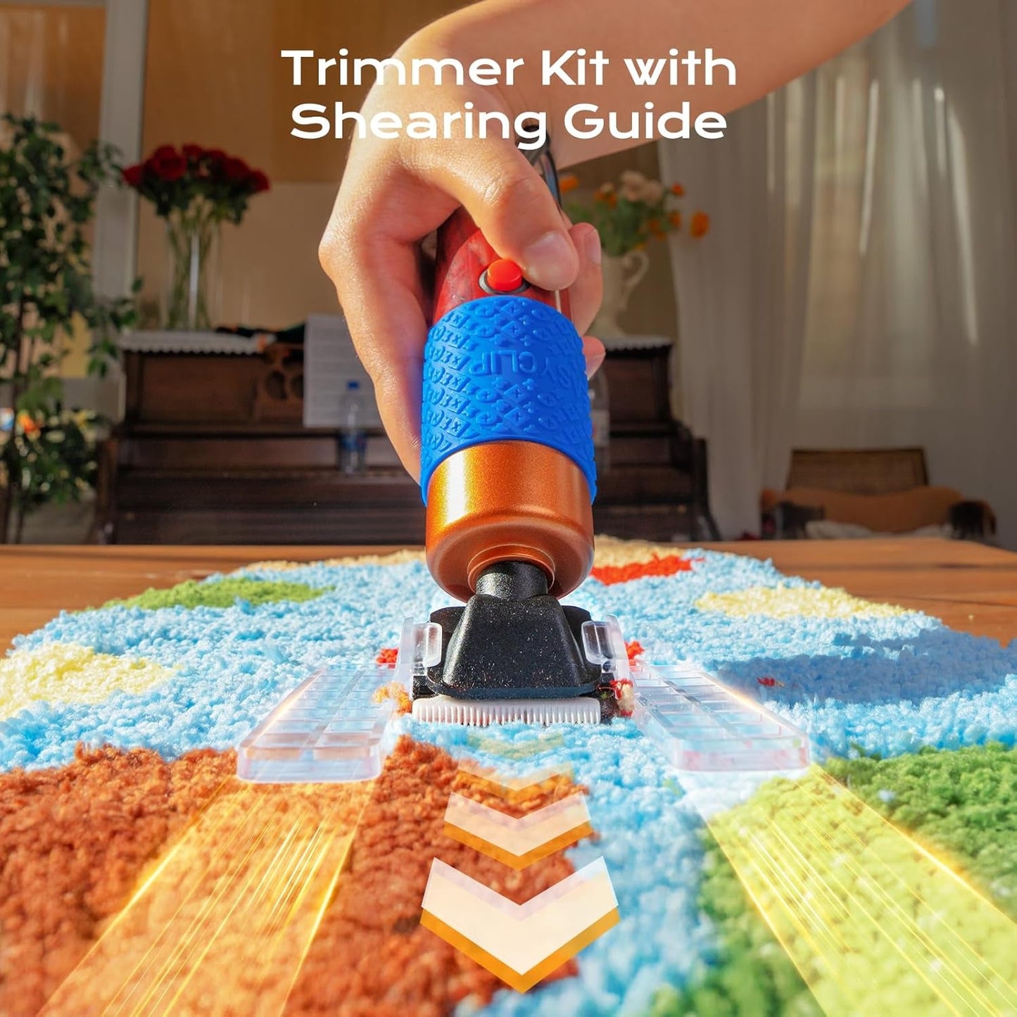 BESGEER 2025 Rug Tufting Gun Starter Kit with Frame with Trimmer - Rug Tufting with Carpet Trimmer Kit with Tufting Frame, 2 in 1 Cut & Loop Pile Gun& Carpet Carving Clippers（Black）