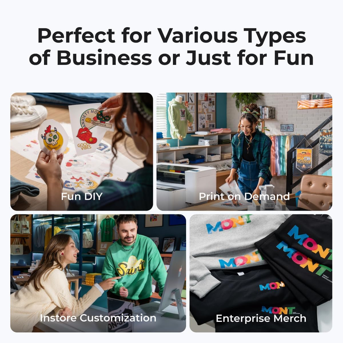 Apparel Printer, 14'' A3 DTF Printer T-Shirt Printing, High-Speed Transfer Machine with Dual I1600 Printheads, Multi-Fabric Compatible DTF Machine, 24/7 Auto-Maintenance