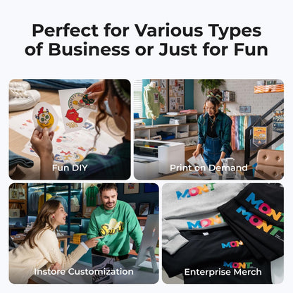 Apparel Printer, 14'' A3 DTF Printer T-Shirt Printing, High-Speed Transfer Machine with Dual I1600 Printheads, Multi-Fabric Compatible DTF Machine, 24/7 Auto-Maintenance