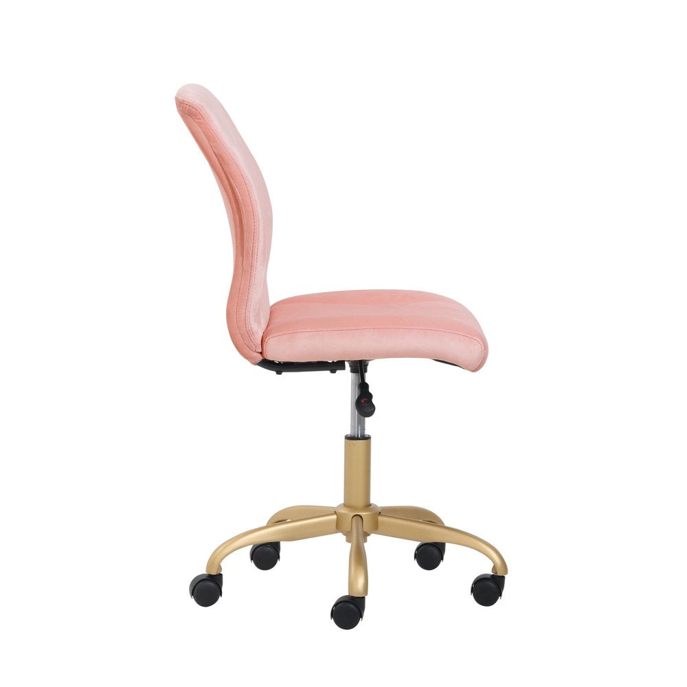 Plush Velvet Office Chair, Pearl Blush