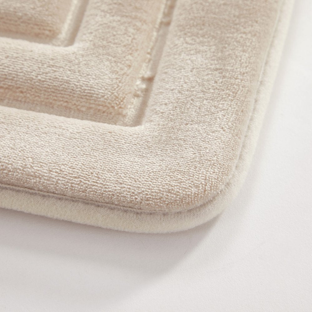 2 Piece Beige Memory Foam Bath Rug Set, Available in Multiple Colors