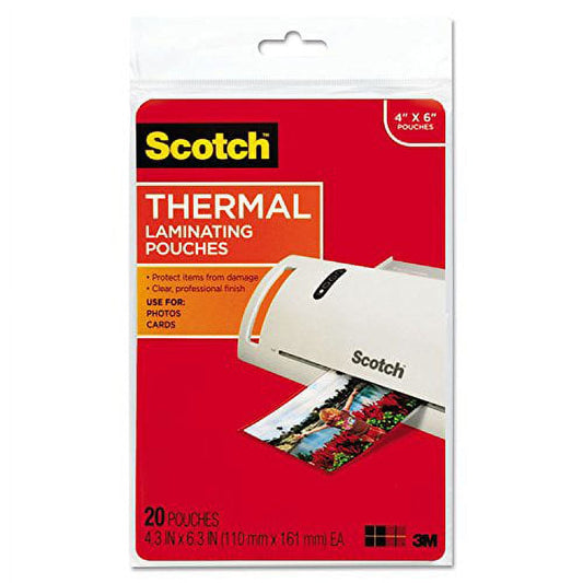 TP590020 Photo Size Thermal Laminating Pouches, 5 Mil, 6 X 4, 20/Pack