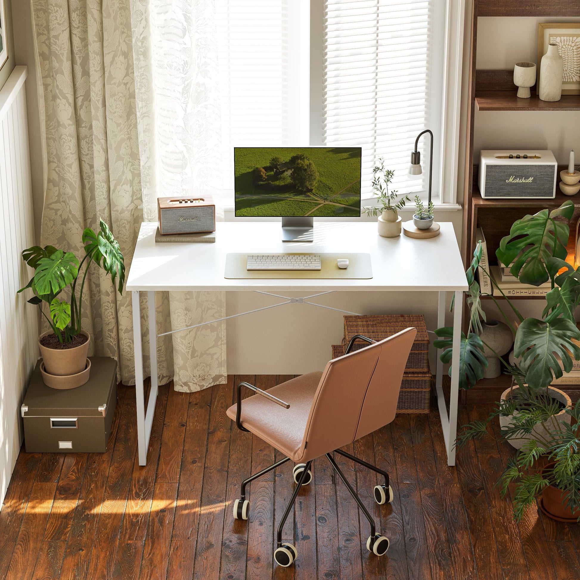 32 Inch Computer Desk, Small Home Office Desk for Small Spaces, Modern Simple Style for Home Office Study, Perfect for Students and Adults, White