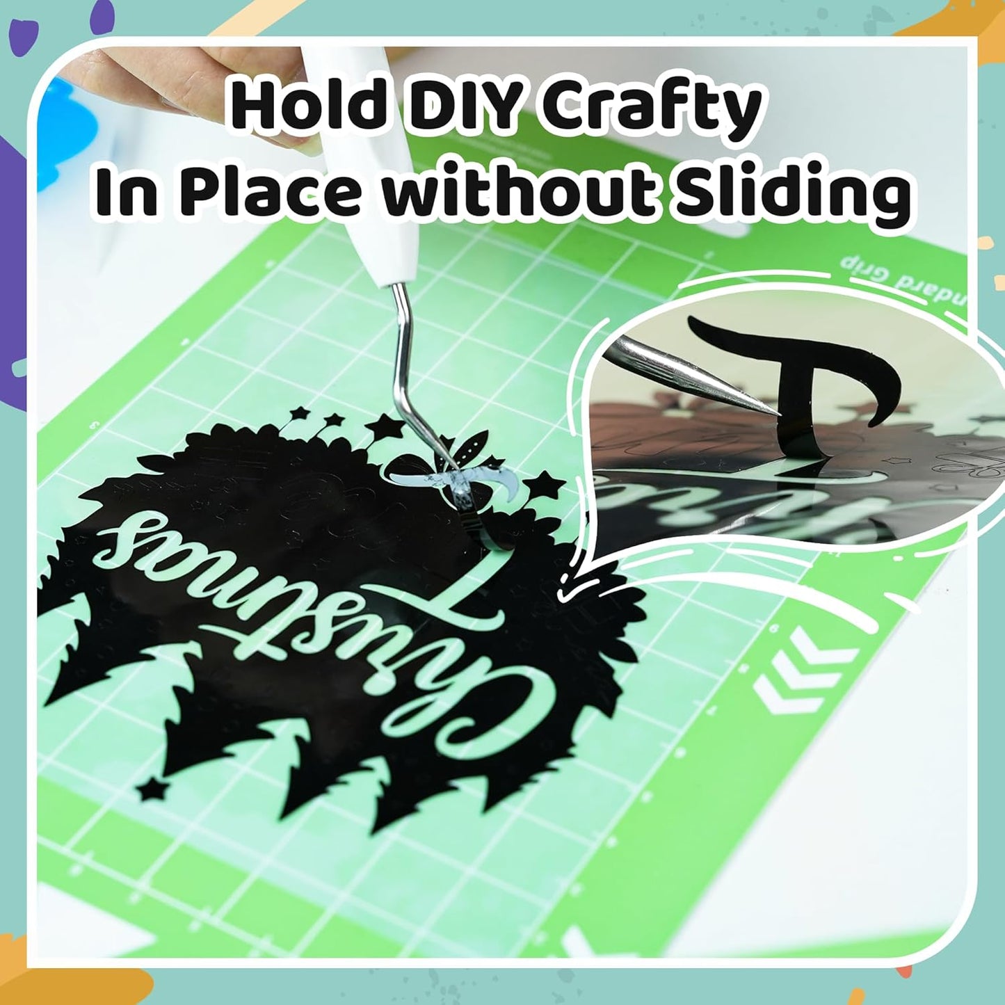 Cutting Mat for Glee S501 Cutter, 4.5" X 6.5" Standard Grip Mat for DIY Crafty, 3 Packs  Accessories Mats, Adhesive Sticky Green Quilting Replacement Cut Mats for Iron On, Vinyl and More