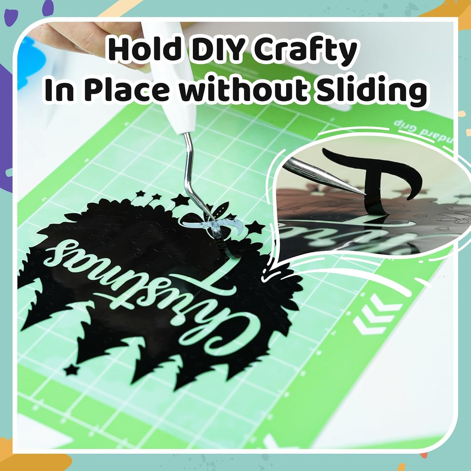 Cutting Mat for Glee S501 Cutter, 4.5" X 6.5" Standard Grip Mat for DIY Crafty, 3 Packs Likcut Accessories Mats, Adhesive Sticky Green Quilting Replacement Cut Mats for Iron On, Vinyl and More