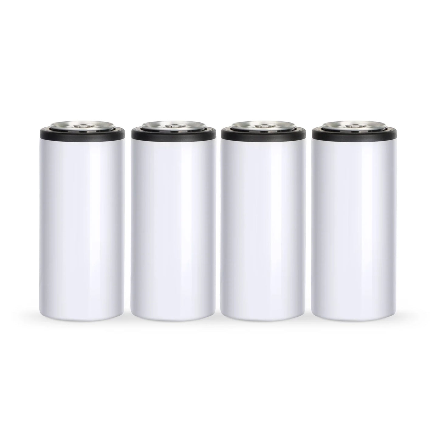 12 OZ Sublimation Slim Skinny Can Cooler Insulator Blanks 4 Pack