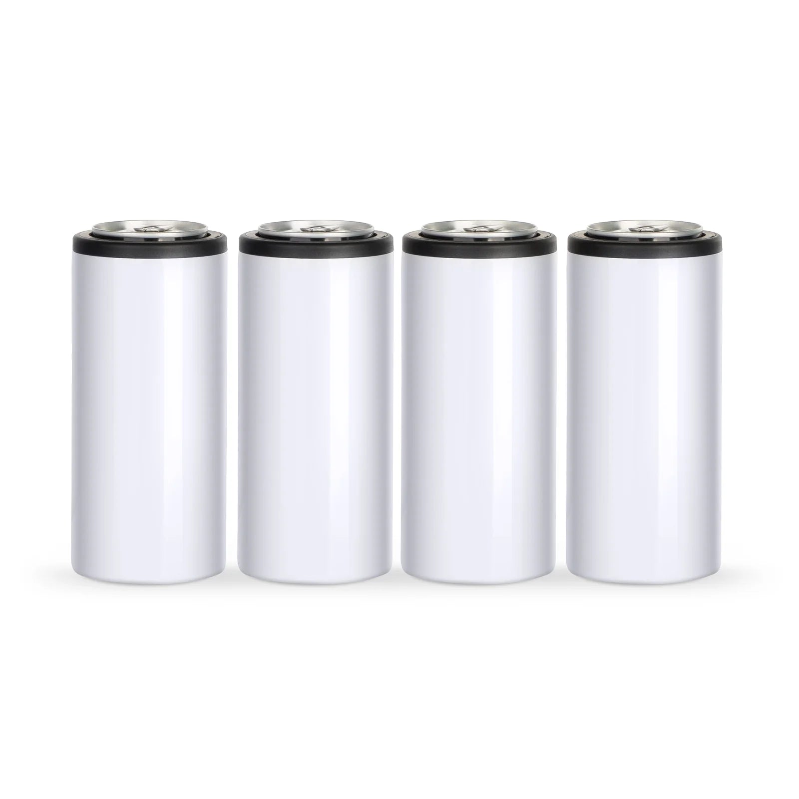 12 OZ Sublimation Slim Skinny Can Cooler Insulator Blanks 4 Pack