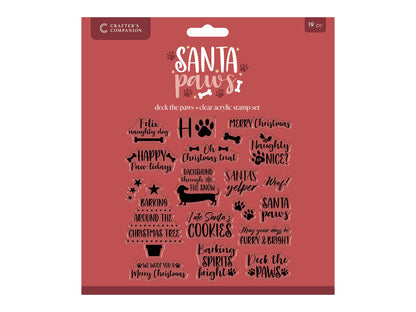 Crafter'S Companion Santa Paws Clear Acrylic Stamp - Deck the Paws