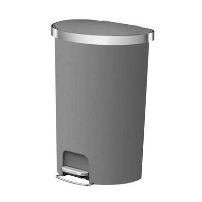 14.5 Gallon Trash Can, Plastic Kitchen Trash Can, Gray