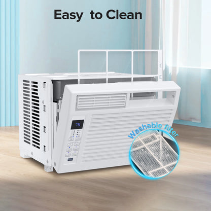 6,000 BTU Window Air Conditioner with Remove Control , for Room AC Unit Air Conditioner Easy Installation, Cools up to 250 Sq. Ft