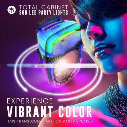 Portable Bluetooth Rechargeable Speaker with Party Lights, TMS-1560, Multicolor