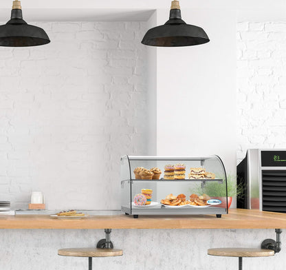Koolmore - DC-2C 22" Commercial Countertop Bakery Display Case with Front Curved Glass and Rear Door - 1.5 Cu. Ft.