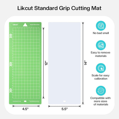 Smart Compact Vinyl Cutter Machine S501, 4.5" X 12" Standard Grip Mat, DIY Cutting Machine for Sticker Joy Craft & Party Supplies, Wedding Decor, Beige