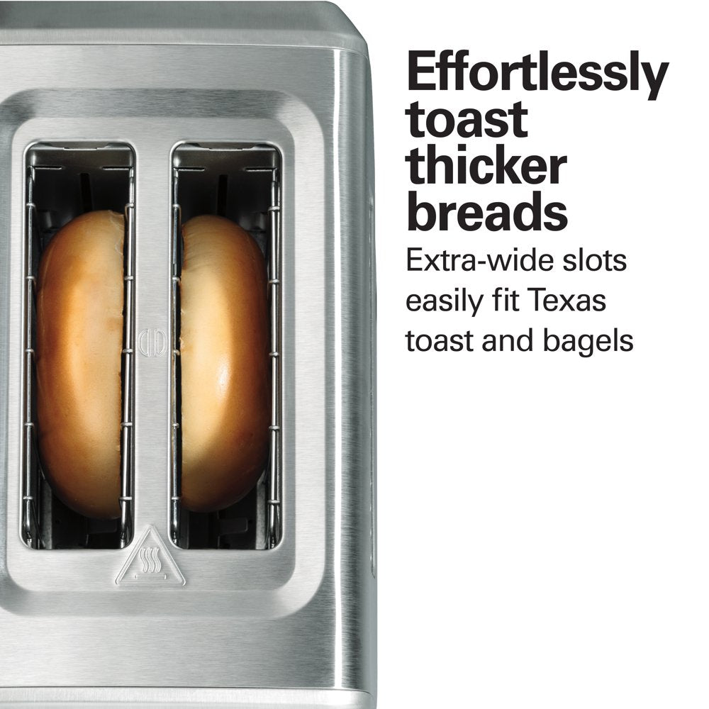 2 Slice Toaster, Extra-Wide Slots, Bagel Setting, Toast Boost, Slide-Out Crumb Tray, Auto-Shutoff & Cancel Button, Defrost Function, Stainless Steel 22794