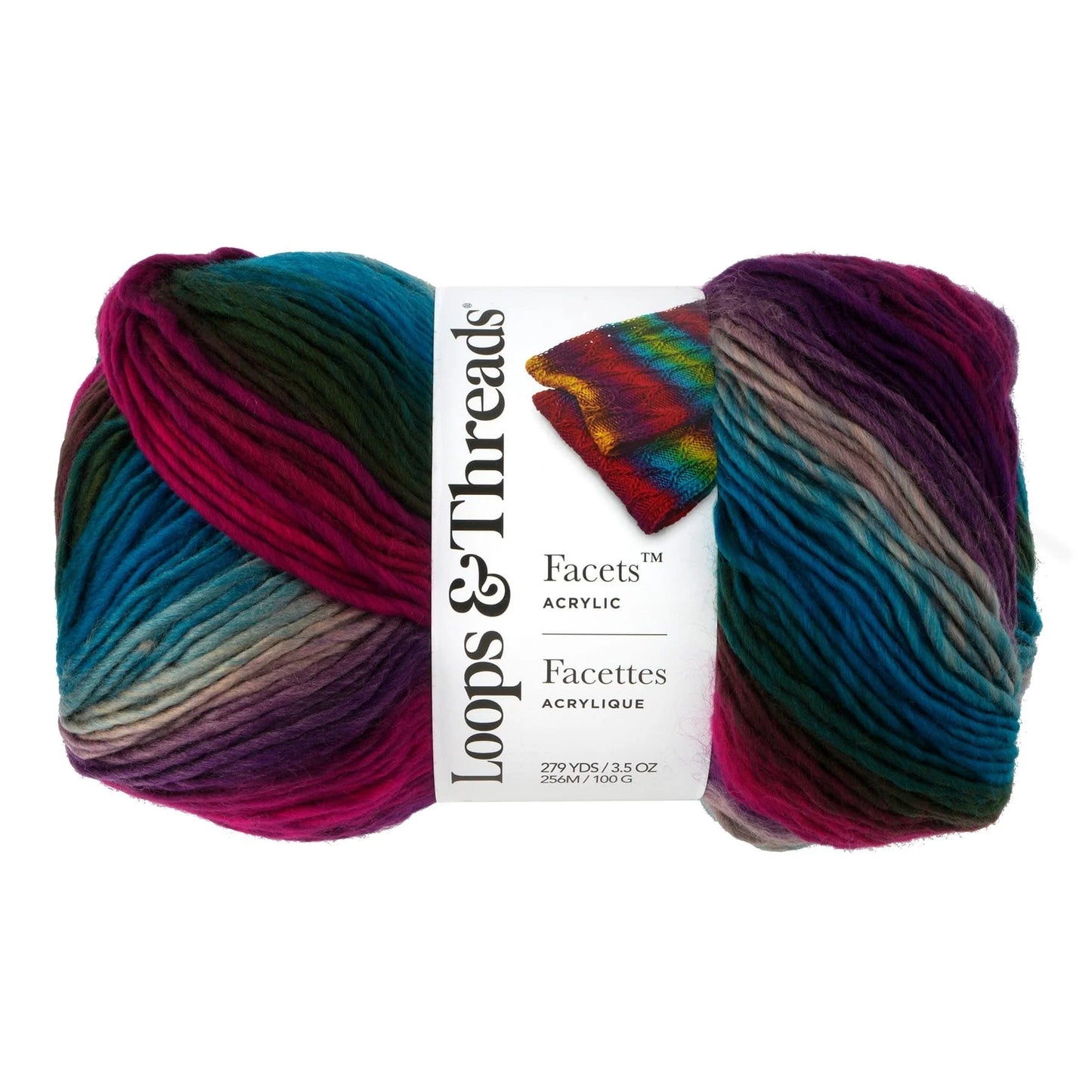 Loops & Threads Vivid Facets Yarn - Medium Weight Yarn for Knitting, Crochet, Weaving, Arts & Crafts, 15 Pack