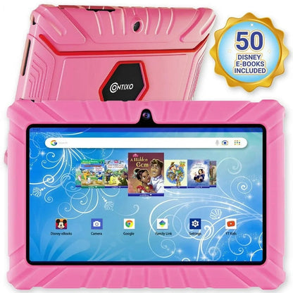 7" Kids Tablet 32GB, 50+ Disney Storybooks, Kid-Proof Case (2023 Model) - Pink