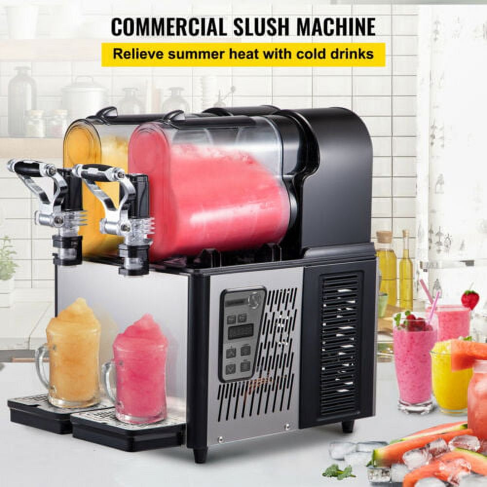 brand Commercial Slushy Machine, 6L Daiquiri Machine , 340W Stainless Steel Frozen Drink Slush Machine, Black