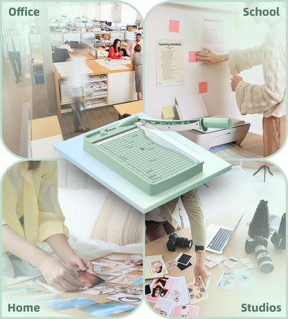 Firbon 12 Inch Guillotine Paper Cutter, Heavy Duty Paper Trimmer | 12-Sheet Capacity | Morandi | Dual Scale | Paper, Cardstock & Photo Trimming | Scrapbooking Craft | Office, Home & Studio Use