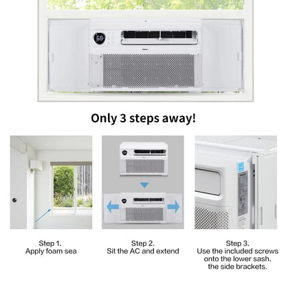 Energy Star 12000 BTU Inverter Window Air Conditioner, Energy-Saving Window AC Unit with APP & Voice Control, Ultra Quiet & Easy Installtion Design, Work with Alexa/Google Assistant