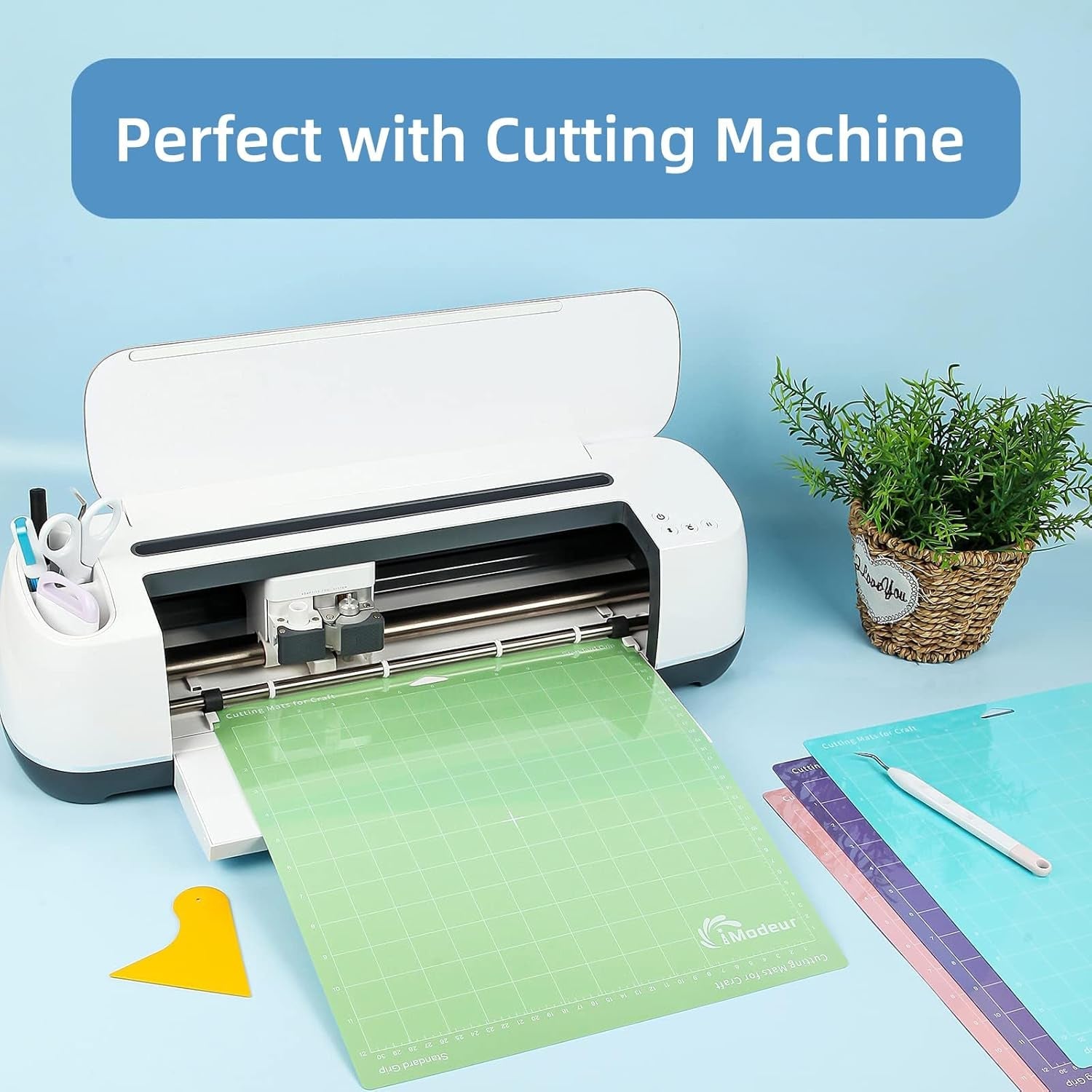 Imodeur 10 Pack Cutting Mats -12"X12" Cutting Mats for Cutting Machine Accessories - Mats for Explore Air 2/ Maker 2/3