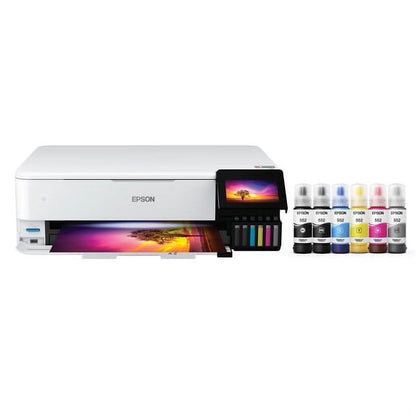 Ecotank Photo ET-8550 Wireless Wide-Format Color All-In-One Supertank Printer with Scanner, Copier, Ethernet