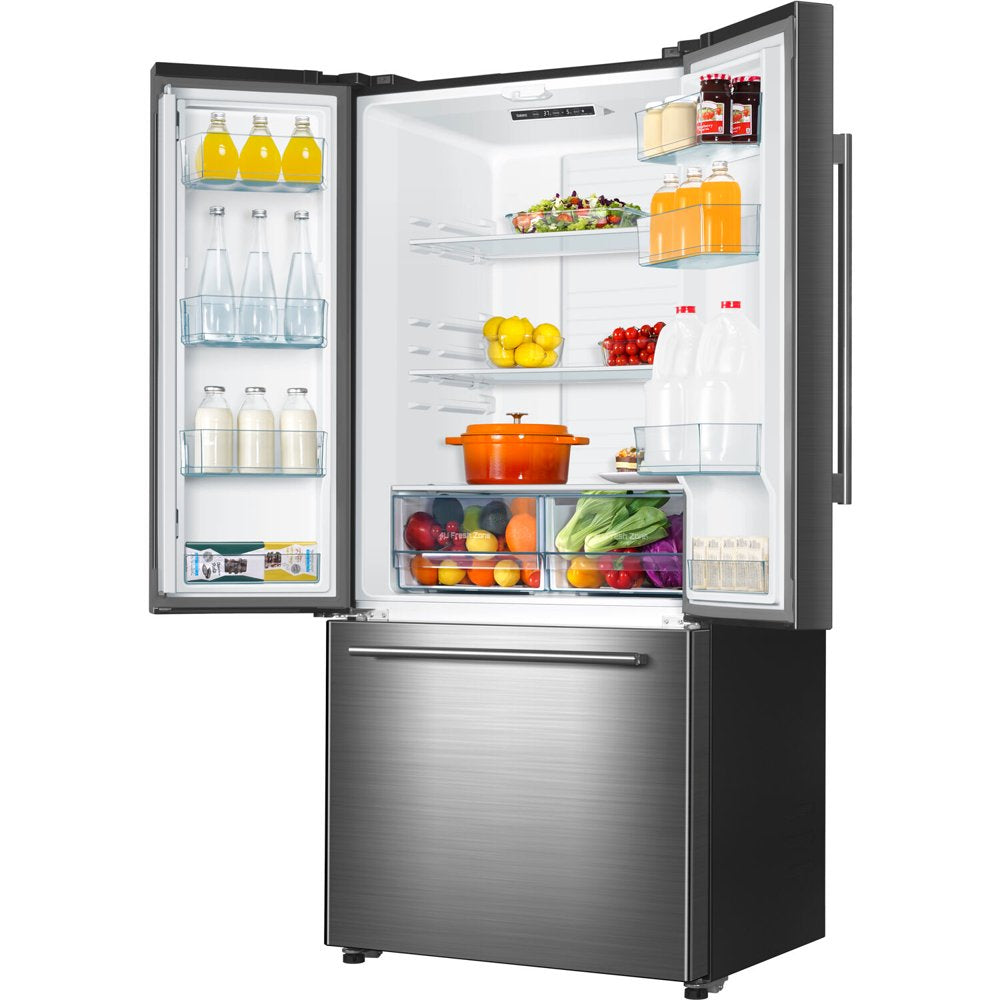 18 Cu. Ft. Counter Depth 3-Door French Door Refrigerator 32 Inch Wide, Stainless Steel, Condition: New