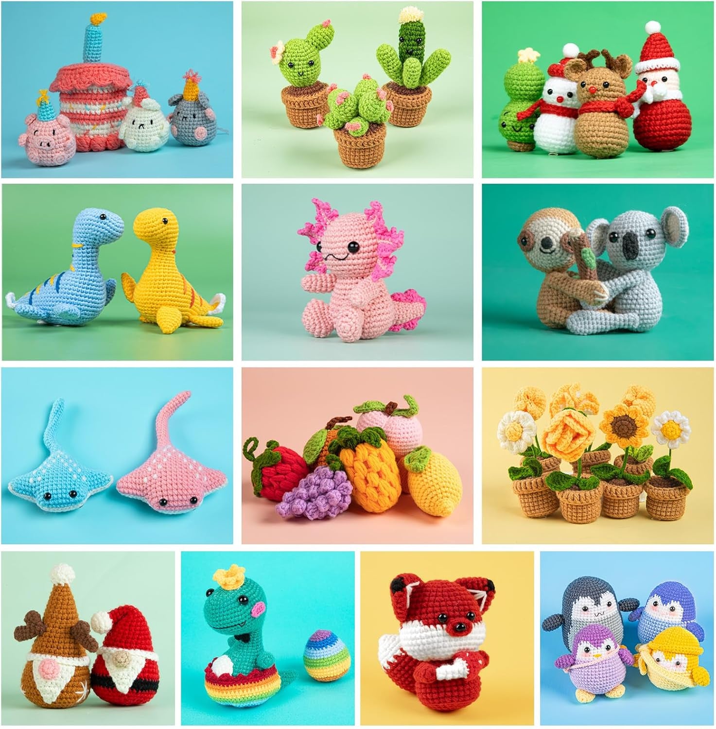 Crochet Kit for Beginners - Complete Crochet Kits with Stitch by Stitch Video Tutorial, Beginner Crochet Kit for Adults Kids Gift - Starter Easy Learn to Crochet(Birthday Party)