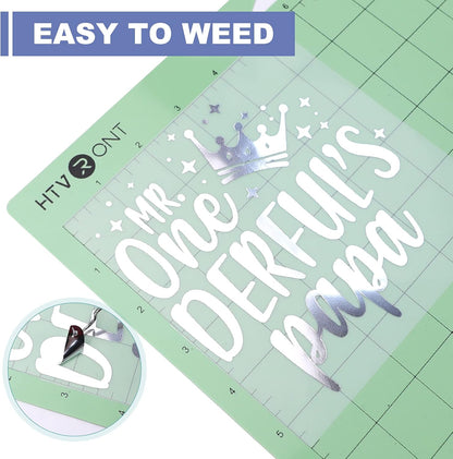 Silver & Gold Chrome Vinyl - 12" X 10FT Mirror Metallic Silver Vinyl - Easy to Weed & Transfer