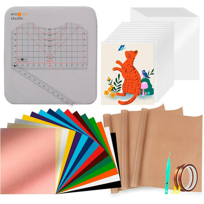 HTVRONT 1500W 15"X15" Automatic Heat Press Machine Bundle, Sublimation Printer Transfer HTV Vinyl