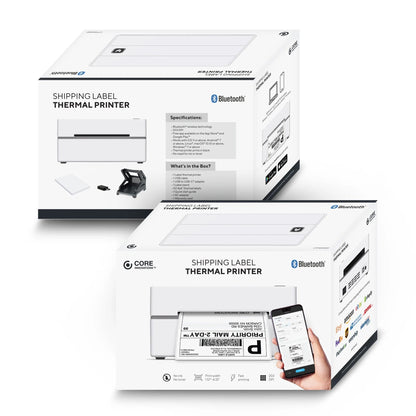 Bluetooth Thermal 4X6 Shipping Label Printer Bundle for Packages & Small Business - Android, Ios & Windows Compatible