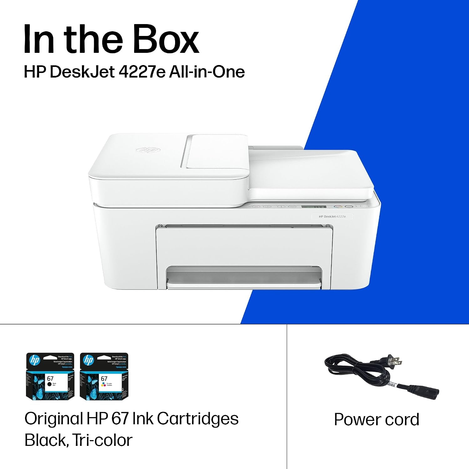 HP Deskjet 4227E Wireless All-In-One Color Inkjet Printer, Scanner, Copier, Best-For-Home, 3 Month Instant Ink Trial Included, Ai-Enabled (6W7F0A)
